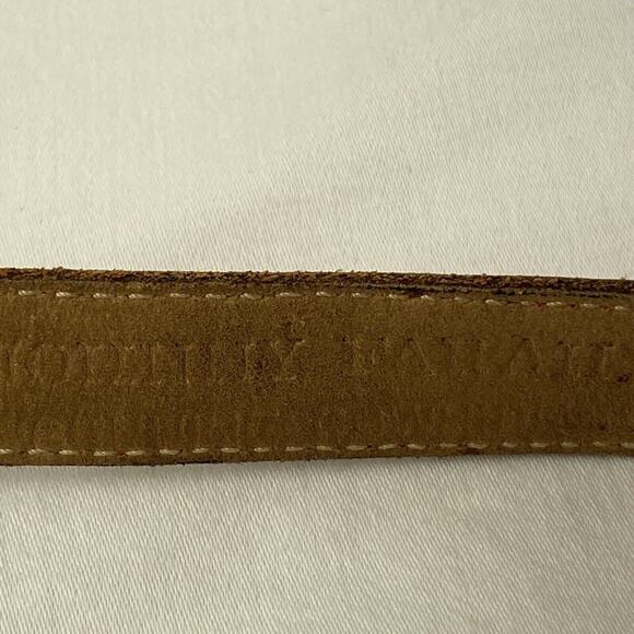 Johnny Farah Womens Skinny Belt M Medium Red Leather Brass Buckle‎ main image 4
